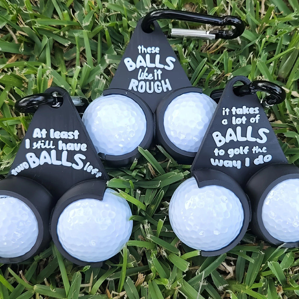 Funny Golf Ball Holder Clip – Clip-On Golf Accessory (2 Ball Holder)