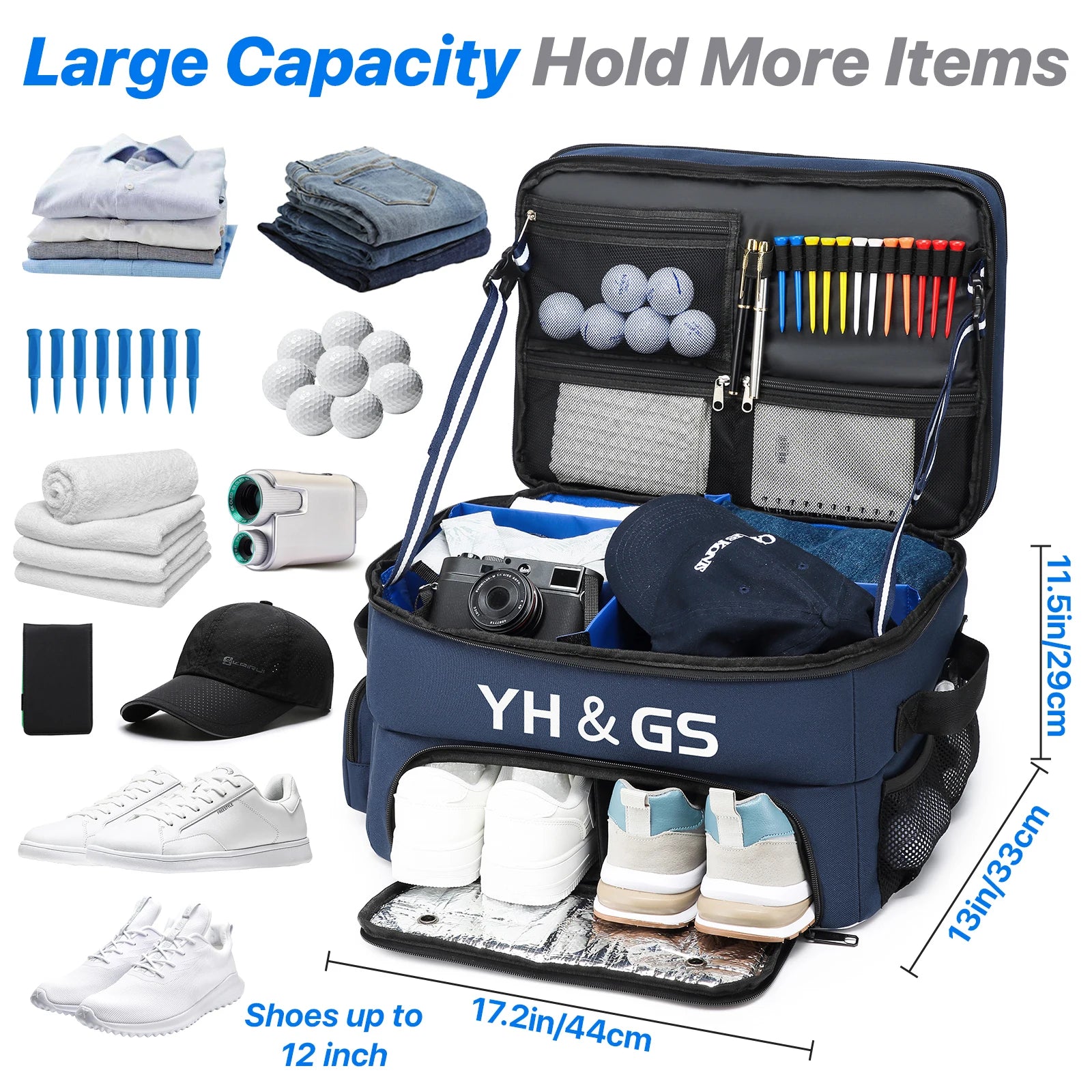 Golf Trunk Organizer with Shoe Compartment