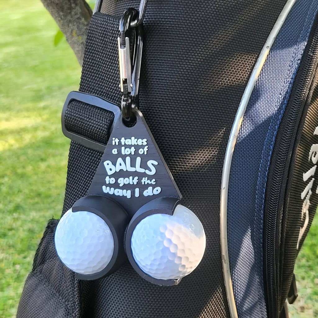 Funny Golf Ball Holder Clip – Clip-On Golf Accessory (2 Ball Holder)