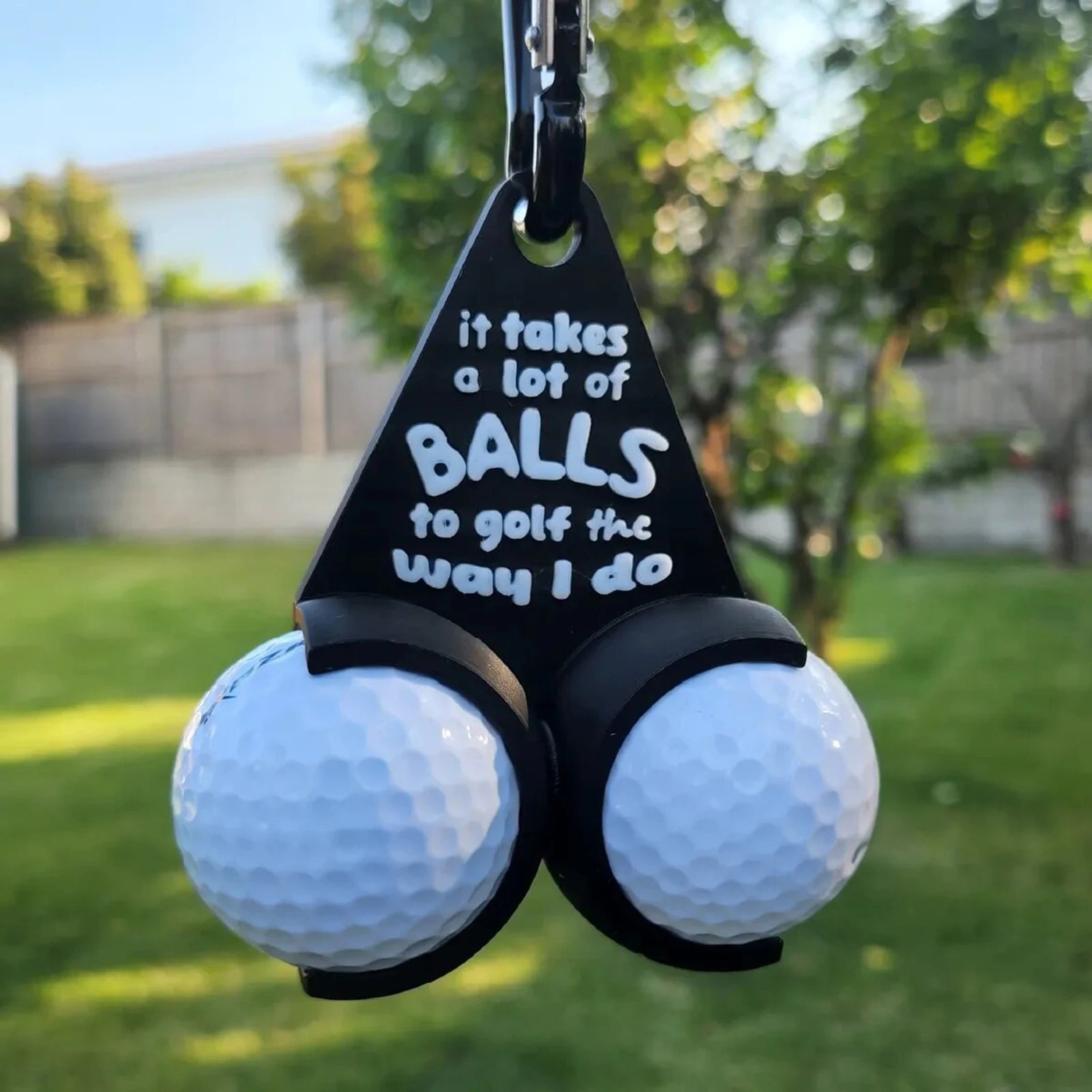 Funny Golf Ball Holder Clip – Clip-On Golf Accessory (2 Ball Holder)